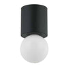 Plafonnier affleuré Theron de Dainolite en forme de globe, avec fini noir mat et 1 ampoule