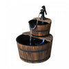 Fontaine A Eau En Bois A 2 Niveaux Outsunny Avec Fonction De Cascade De Pompe Electrique Decoration Interieure Exterieure