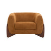 Tuxor Fauteuil Moderne en Bouclette a Design Tuxedo, Caramel, Noyer