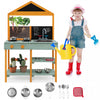 Costway Kids Kitchen Playset Cuisine De Boue Exterieure Avec Planteur De Visionnaire De Racine Evier Amovible