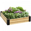 Outsunny 47.25\" X 47.25\" Lit De Jardin Sureleve Support D'angle En Metal, Aucun Outil D'installation Requis Boite A Plantes Cultiver Des Legumes, Des Fleurs, Des Fruits, Des Herbes Et Des Plantes