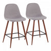 Tabouret moderne du milieu du 20e siècle Pebble de hauteur comptoir en tissu gris clair - ensemble de 2