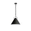 Luminaire suspendu Princeton de Dainolite de 16 po de diamètre avec abat-jour noir, fini noir mat et 1 ampoule