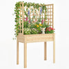 Outsunny Jardiniere surelevee en bois avec 3 treillis