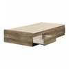 Lit matelot simple Arlen avec 3 tiroirs - chêne vieilli