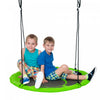 Outsunny Balancoire geante a suspendre avec soucoupe de 43.25\", siege en corde en toile nid d'abeille, cordes de suspension reglables pour enfants de 3 a 12 ans, vert