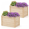Boite De Planteur Elevee Costway 2 Pcs Avec Base Ouverte Pour Legumes Profondement Enracines