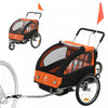 Aosom Remorque velo 2 en 1 pour enfants, porte-bebe pliable, Orange
