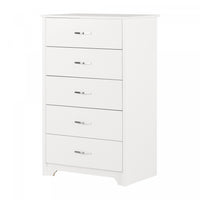 Fusion Commode 5 Tiroirs - Blanc Solide