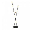 Lampadaire Sur Pied Cortina A 6 lampes, Noir, Laiton Brosse