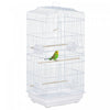 Pawhut 36\" Cage A Oiseaux Ara Maison De Jeu Cacatoes Perroquet Cage De Vol 2 Portes Perchoir 4 Mangeoire Fournitures Pour Animaux Blanc