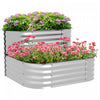 Outsunny Kit De Jardiniere Surelevee A 2 Niveaux, 3.4x3.4x1pi Jardiniere D'exterieur Galvanisee Avec Bordure De Securite Pour Legumes, Fleurs, Fruits Et Herbes, Argent