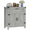 HOMCOM Buffet de ferme avec tiroir et etagere reglable, gris