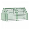 Outsunny Mini Serre 6' X 3' X 3' Avec 2 Couvertures Pe/plastique Vert Fonce