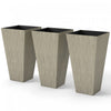 Outsunny Pots de fleurs en plastique de 28\", lot de 3 pots de fleur, gris
