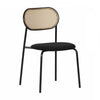 Chaise de salle à manger Hype noire et naturelle en rotin - ensemble de 2