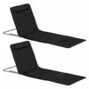 Outsunny 2 Pcs Chaise Longue Pliante Chaise Longue Avec Oreiller, Noir