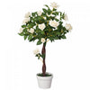Outsunny Arbre Decoratif a Roses Artificielles avec Fleurs Realistes, Blanc
