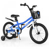 Velo Costway 18\" Pour Enfants Avec Roues D'entrainement Amovibles Et Panier Pour 4-8 Ans Bleu