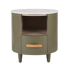 La table de nuit moderne Olivia au design incurve avec tiroir de rangement, couleur verte