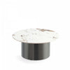 Table basse Alondra moderne et glamour avec plateau en pierre frittee noire