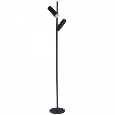 Dainolite Constance Floor Lamp 12w Matte Black Frosted Acrylic Diffuser|Lampe à pied Constance de Dainolite en acrylique givré qui diffuse la lumière, avec fini noir mat et ampoule de 12 W