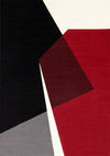 Carpette Forte rouge, noire et blanche à motif géométrique - 5 pi 3 po x 7 pi 5 po