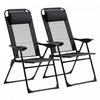 Outsunny Ensemble De 2 Chaises De Patio Pliantes Inclinables, Noir