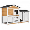 Pawhut Clapier A Lapins En Bois A 2 Niveaux Cage Pour Lapins De Basse-cour Petite Maison Pour Animaux Avec Rampe Et Parcours Exterieur