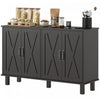 HOMCOM Meuble a cafe, buffet avec portes de grange, etagere reglable, noir