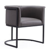 Chaise de salle à manger Cosmopolitan de Manhattan Comfort en similicuir - galet et noire