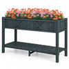 Costway Hips Souleve Lit De Jardin Poly Bois Eleve Planter Boite Avec Les Jambes, Etagere De Stockage Noir