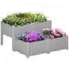 Outsunny 4 Pieces Lit De Fleurs Sureleve Planteur D'herbes Vegetales