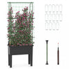 Costway Raised Garden Bed Planter Box Avec Escalade Trellis Indicateur De Niveau D'eau