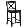 Tabouret Torino de hauteur comptoir avec dossier en X - noir
