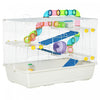 Pawhut Grande Cage Pour Hamster De 31 Cm, Maison Pour Petits Animaux, Refuge Pour Gerbilles A Plusieurs Etages, Systeme De Tube De Tunnel, Avec Bouteille D'eau, Tubes, Roue D'exercice