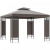 Outsunny Gazebo 10 X 10 Pi, Gazebo Exterieur A Double Toit, Kaki