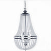 Lustre Dawson de Dainolite avec perles transparentes, fini chromé poli et 6 ampoules