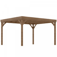 Outsunny 10' X 12' Gazebo Pergola En Bois Pour Plantes Grimpantes, Marron