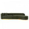 Canape d’angle moderne Daria 132\" en chenille vert olive