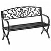 Banc De Jardin Outsunny 50\", Chaise Decorative De Patio Porche, Noir