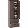 HOMCOM Armoire Haute de Cuisine 67\" avec Etageres Reglables, Brun Vieilli