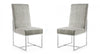 Chaise de salle a manger moderne Element en velours et metal acier - Lot de 2
