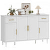 HOMCOM Buffet moderne 55\" avec portes a fermeture amortie, blanc