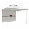 Outsunny Gazebo de terrasse 10'x10', Gazebo exterieur a double toit, creme
