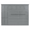 Lit Mural Escamotable Eileen Avec Rangements, Taille Queen, Gris