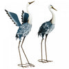 Outsunny Lot De 2 Statues De Jardin En Metal Representant Un Heron, Bleu