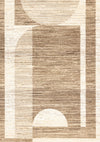 Carpette Forte brune, beige et crème à motif géométrique abstrait - 7 pi 9 po x 10 pi 6 po