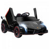 Aosom Voiture Electrique 12 V Avec Portes Papillon, 7 Km/h, Jouet Pour Enfants Avec Batterie Portable, Telecommande, Bluetooth, Klaxon, Musique, Lumieres, Systeme De Suspension, Noir