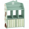 Meuble de rangement pour jouets Qaba avec presentoir a livres, etageres, tiroirs en tissu, vert